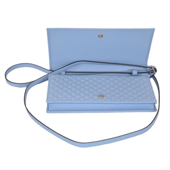 Authentic Gucci Soho Navy Blue Leather Double Gold Tone  Authentic Gucci Blue Leather Crossbody Bag